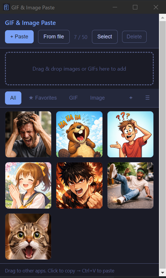 Main window with thumbnails